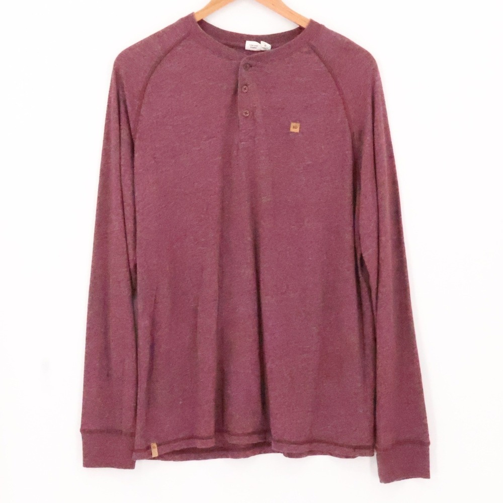Tentree Mens‎ Henley Long Sleeve Shirt Hemp Blend Outdoor Sustainable Size L